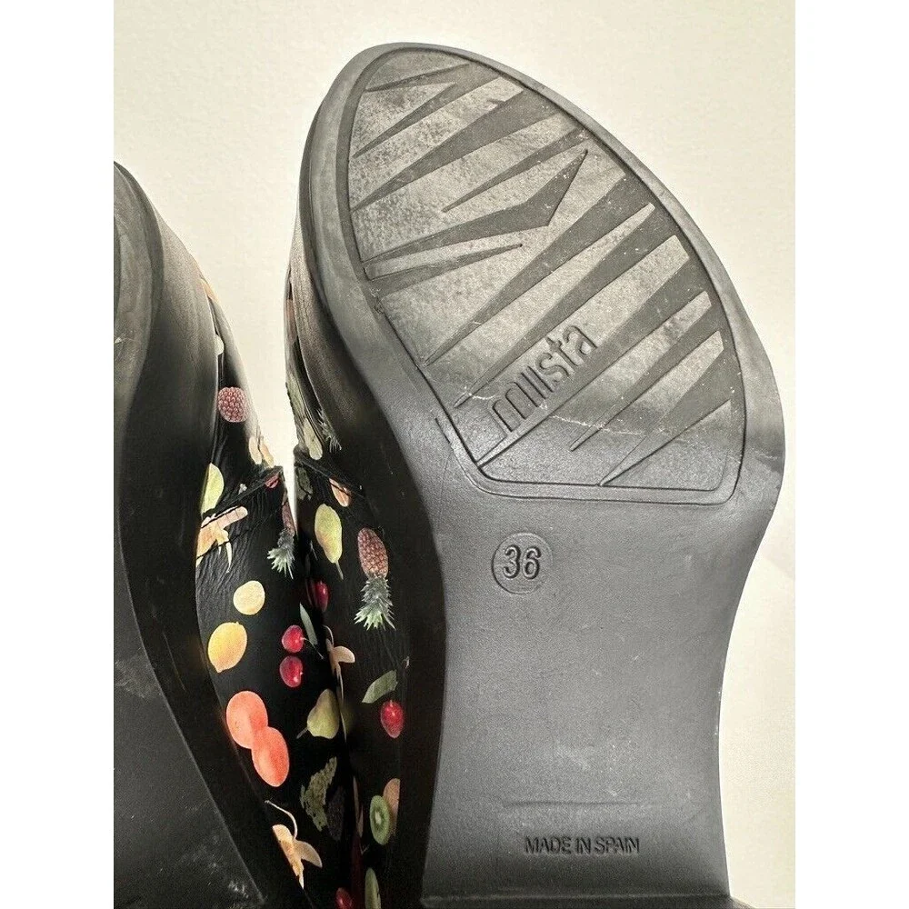Miista London Fruit Buckle Platform Black Sandals Block Heel Women EU 36 US 5.5